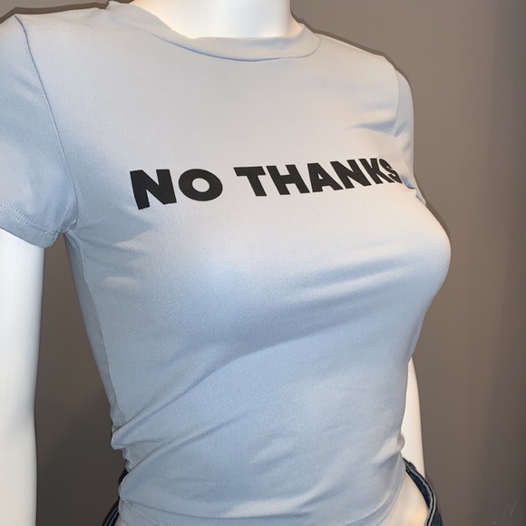 Super Soft No Thanks Crop Top - Picture 4 of 8